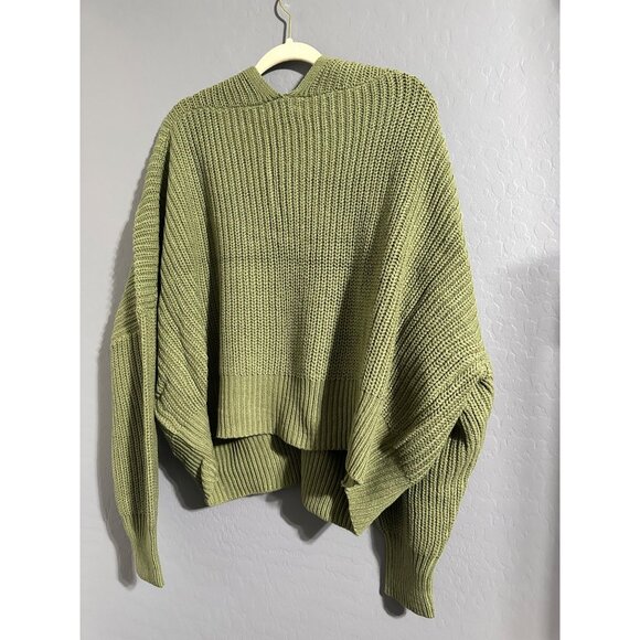 Indigo Thread Co. Olive Green Open-Front Knit Cardigan Cotton Blend size 3X NWOT - Picture 2 of 6